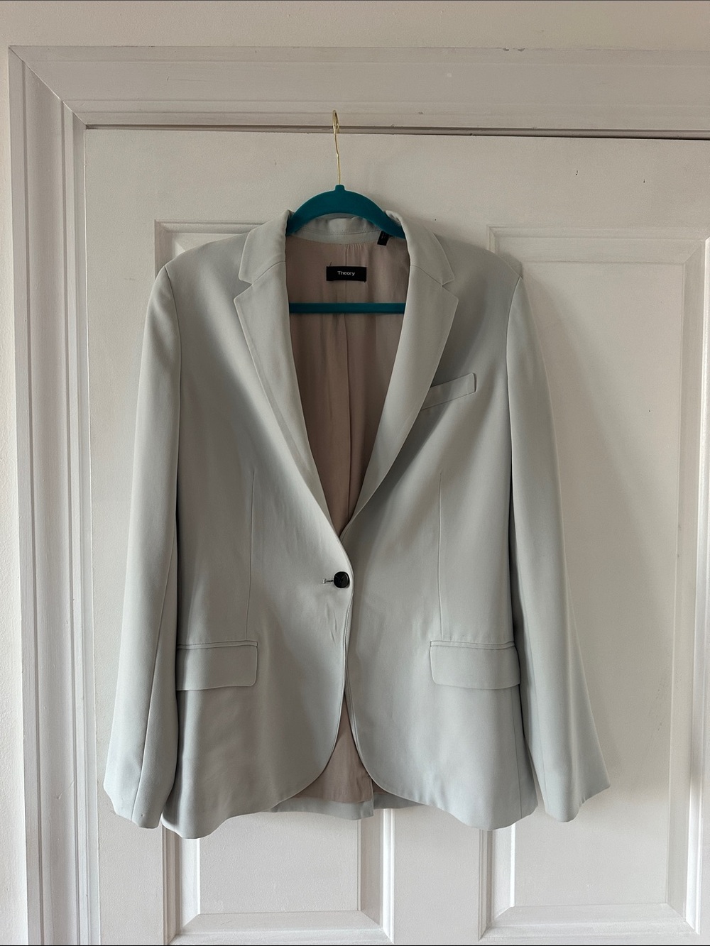 Theory Pale Blue Single-Button Women's Blazer